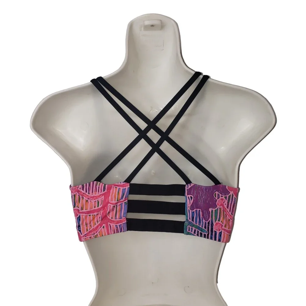 NORTH STAR Abstract Print Strappy Back Swimsuit Top Girl's Size Large